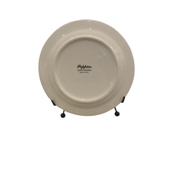 Maxcera "Poppies" Floral Round Hand Painted 8” Plates Set of 4 Décor/Dinnerware - Picture 11 of 12